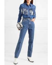 Camicia di jeans con frange blu di MSGM