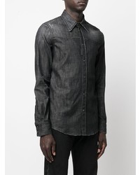 Camicia di jeans decorata grigio scuro di DSQUARED2