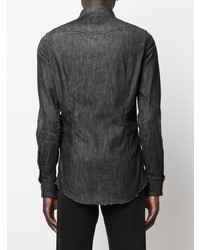 Camicia di jeans decorata grigio scuro di DSQUARED2