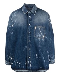 Camicia di jeans effetto tie-dye blu scuro di Martine Rose