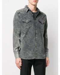 Camicia di jeans grigio scuro di Saint Laurent