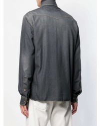 Camicia di jeans grigio scuro di Brunello Cucinelli