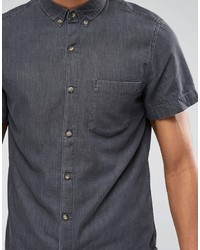 Camicia di jeans grigio scuro di Pull&Bear