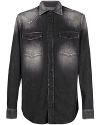Camicia di jeans grigio scuro di Dondup