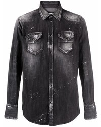 Camicia di jeans grigio scuro di DSQUARED2