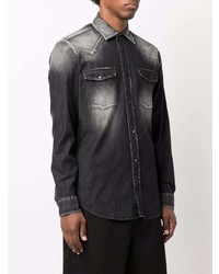 Camicia di jeans grigio scuro di Dondup
