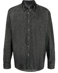 Camicia di jeans grigio scuro di Roberto Cavalli