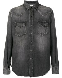 Camicia di jeans grigio scuro di Saint Laurent
