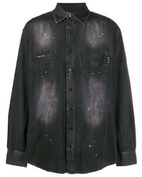 Camicia di jeans nera di Philipp Plein