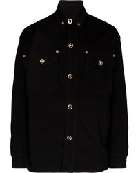 Camicia di jeans nera di Versace