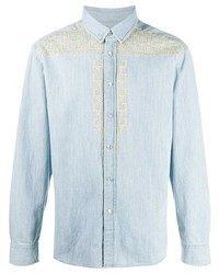 Camicia di jeans ricamata azzurra di Isabel Marant