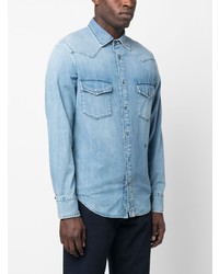 Camicia di jeans ricamata azzurra di Jacob Cohen