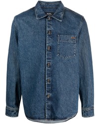 Camicia di jeans ricamata blu di A.P.C.