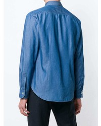Camicia di jeans ricamata blu di Paul Smith
