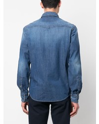 Camicia di jeans ricamata blu di Jacob Cohen