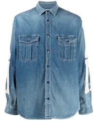 Camicia di jeans ricamata blu di KAPITAL