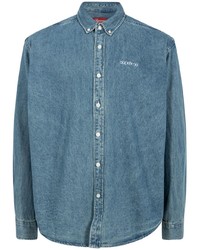 Camicia di jeans ricamata blu di Supreme