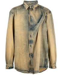 Camicia di jeans ricamata marrone chiaro di Y/Project