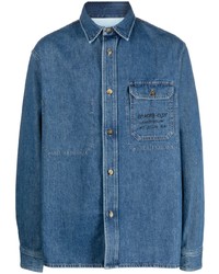 Camicia di jeans stampata blu di JW Anderson