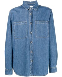 Camicia di jeans stampata blu di Moschino