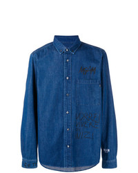 Camicia di jeans stampata blu di MSGM