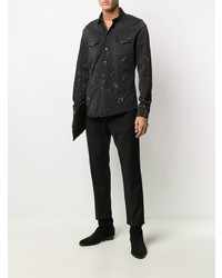 Camicia di jeans stampata nera di Dolce & Gabbana