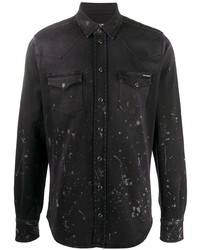 Camicia di jeans stampata nera di Dolce & Gabbana