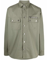 Camicia di jeans verde oliva di Balmain