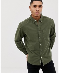 Camicia di jeans verde oliva di Pull&Bear