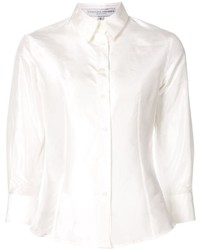 Camicia di seta bianca di Carolina Herrera