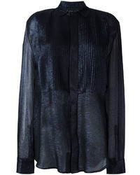 Camicia di seta blu scuro di Michel Klein
