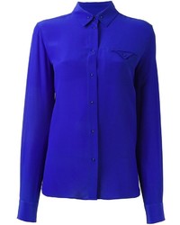 Camicia di seta blu di Maison Margiela