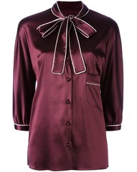 Camicia di seta bordeaux di Dolce & Gabbana