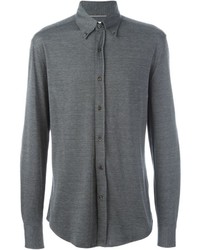 Camicia di seta grigio scuro di Brunello Cucinelli