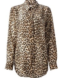 Camicia di seta leopardata marrone di Equipment