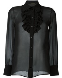 Camicia di seta nera di Saint Laurent