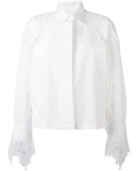 Camicia di seta ricamata bianca di Ermanno Scervino