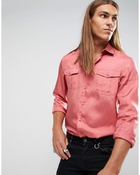 Camicia di seta rosa