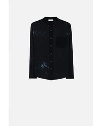 Camicia di seta stampata nera di AMI Alexandre Mattiussi