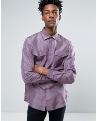 Camicia di seta viola chiaro
