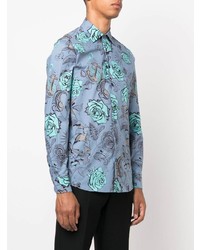 Camicia elegante a fiori azzurra di Etro
