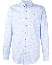 Camicia elegante a fiori azzurra di Vivienne Westwood