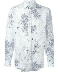 Camicia elegante a fiori bianca di Etro