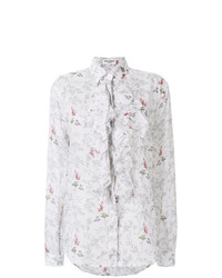 Camicia elegante a fiori bianca di Saint Laurent