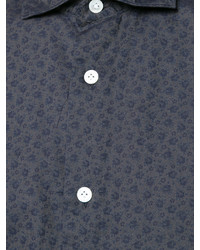 Camicia elegante a fiori blu scuro di Eleventy