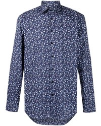 Camicia elegante a fiori blu scuro di Etro