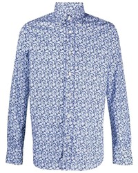 Camicia elegante a fiori blu di Canali