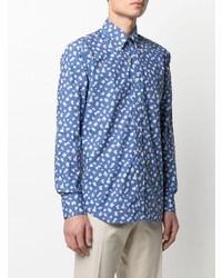 Camicia elegante a fiori blu di Canali