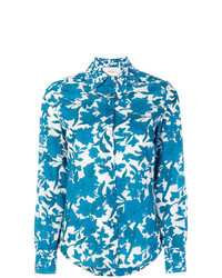 Camicia elegante a fiori blu di La Doublej