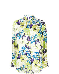 Camicia elegante a fiori lime di MSGM